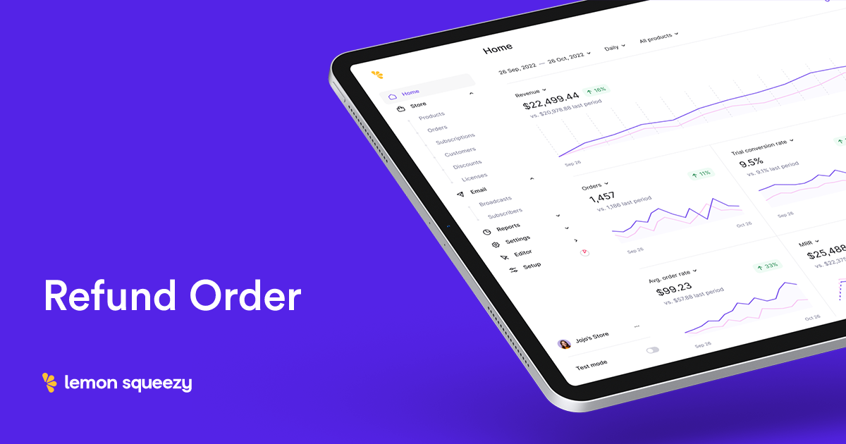 Docs: Refund Order • Lemon Squeezy